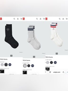 Uniqlo Japan Sanrio Characters Heattech Socks Women US 7.5-10 3 Pairs NEW